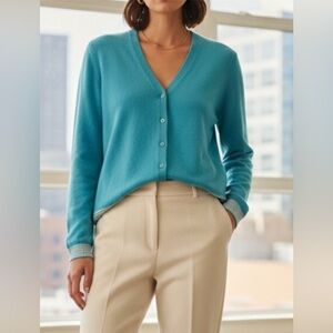100% cashmere Neiman Marcus Cardigan Sweater. Size M. Excellent condition.